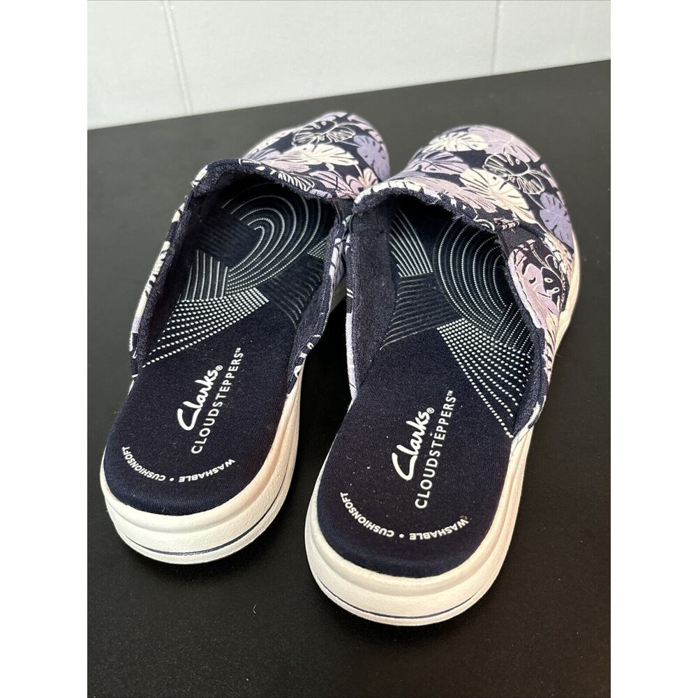 Clarks Cloudsteppers women's breeze shore Canvas Slip-on Mules shoes Lavender 7 - Picture 5 of 9